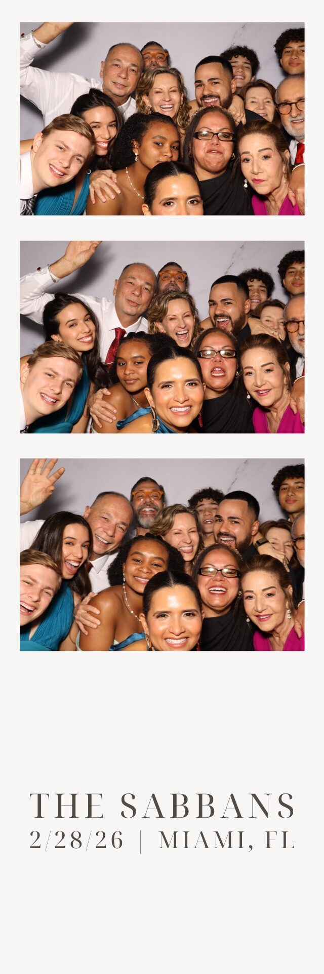 Classic four-frame wedding photo booth strip