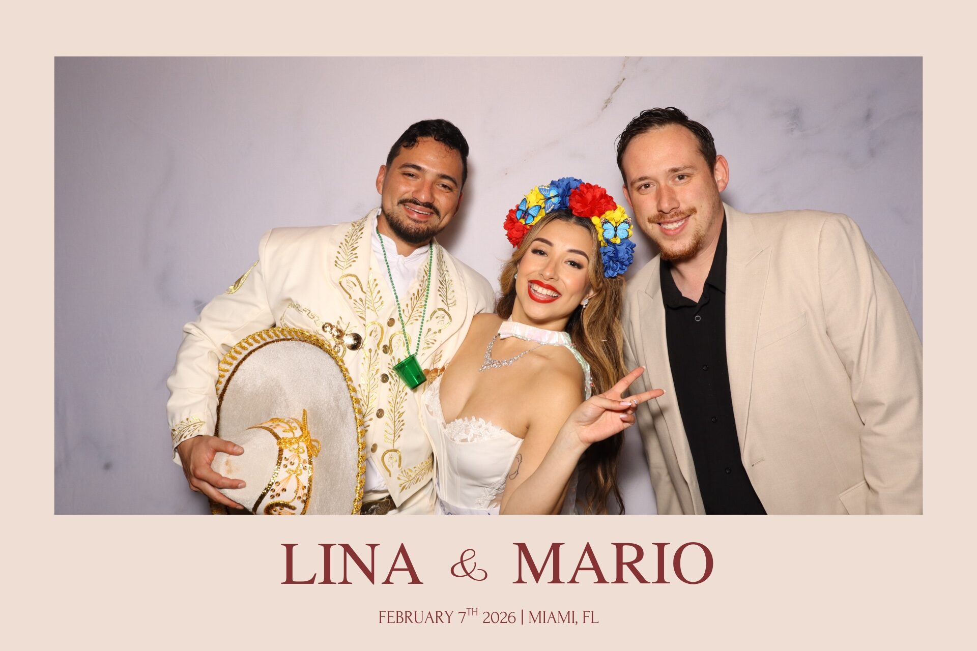 Floral custom photo booth print template for a wedding