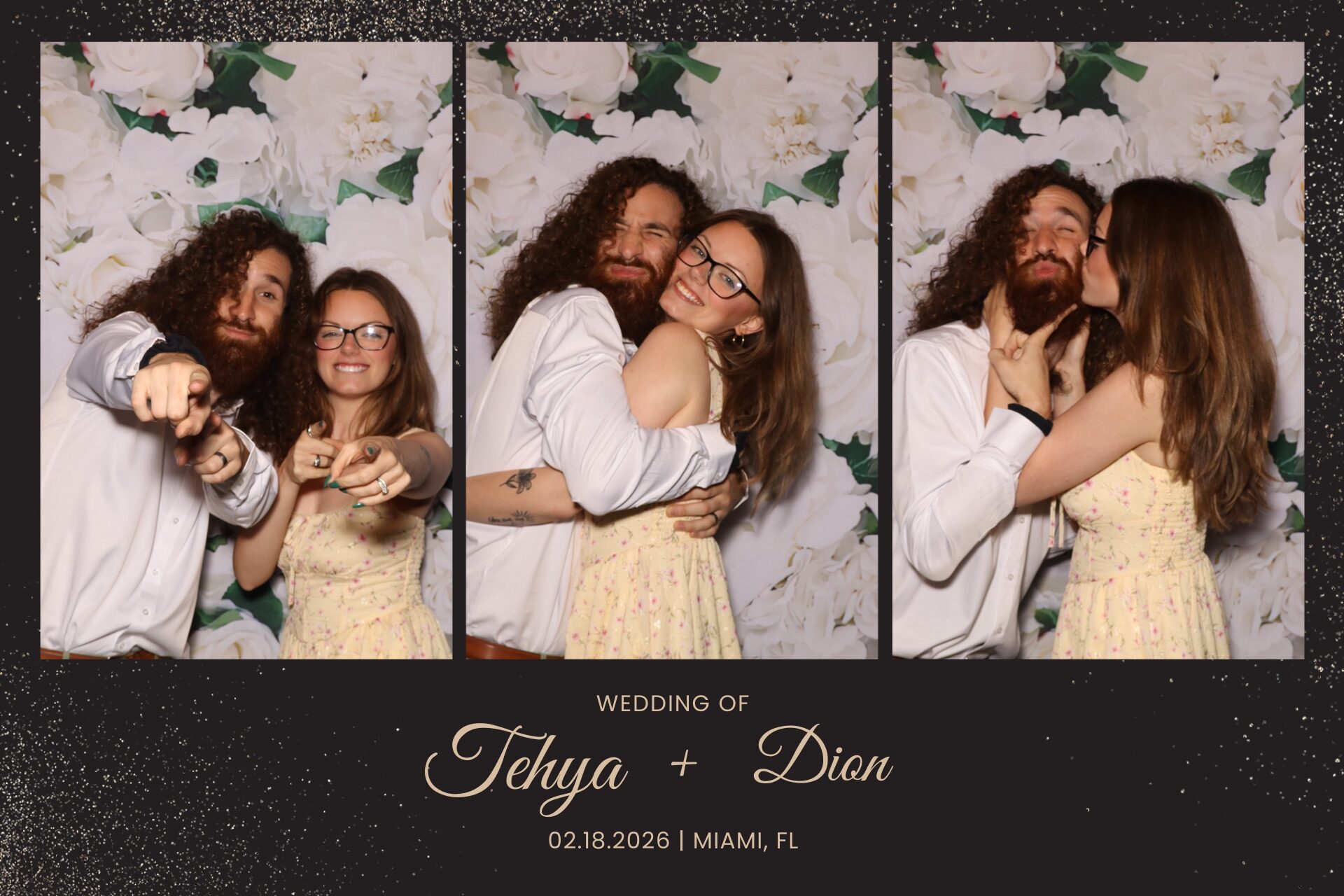 Elegant custom photo booth design in the wedding colors