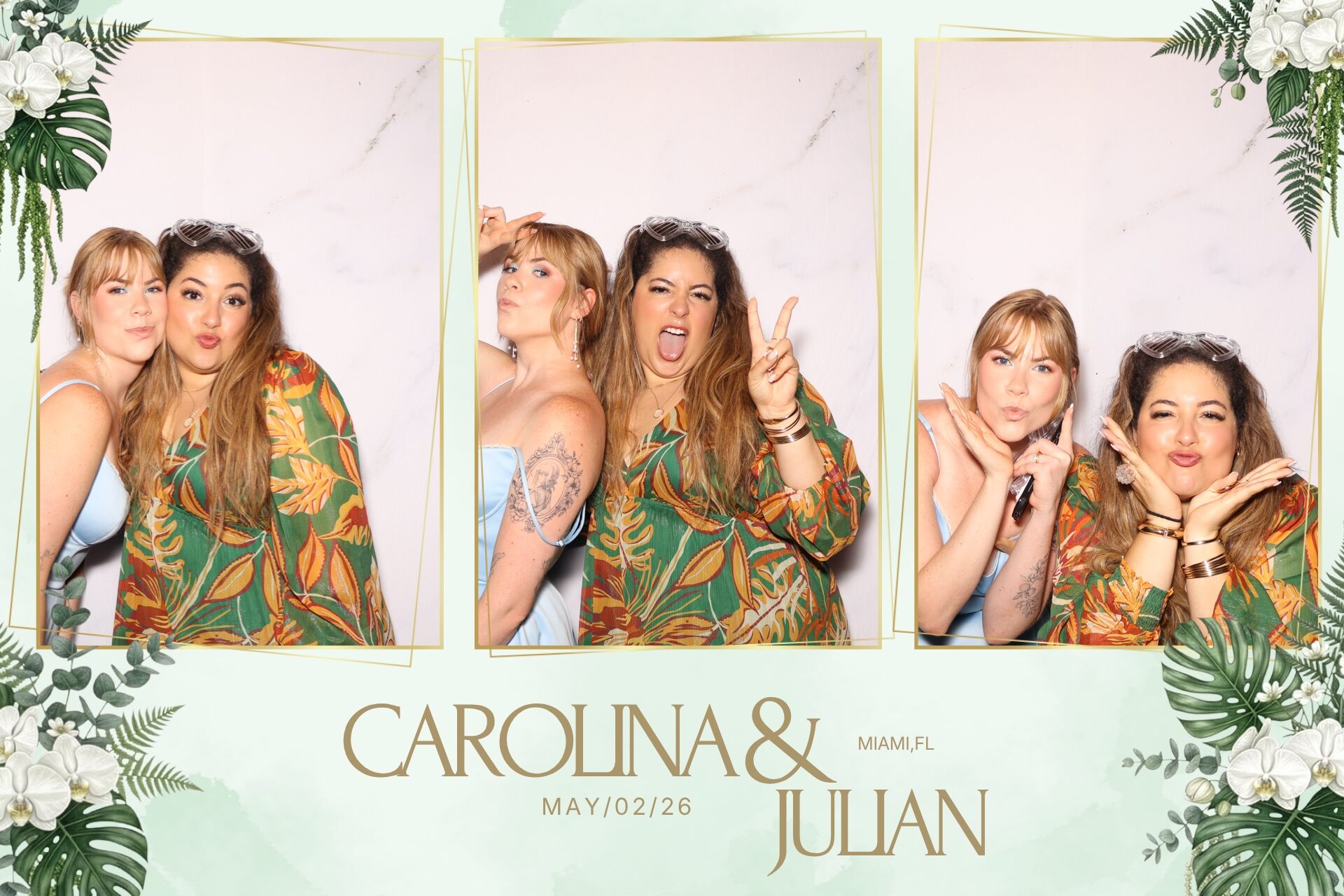 Custom photo booth layout with venue branding