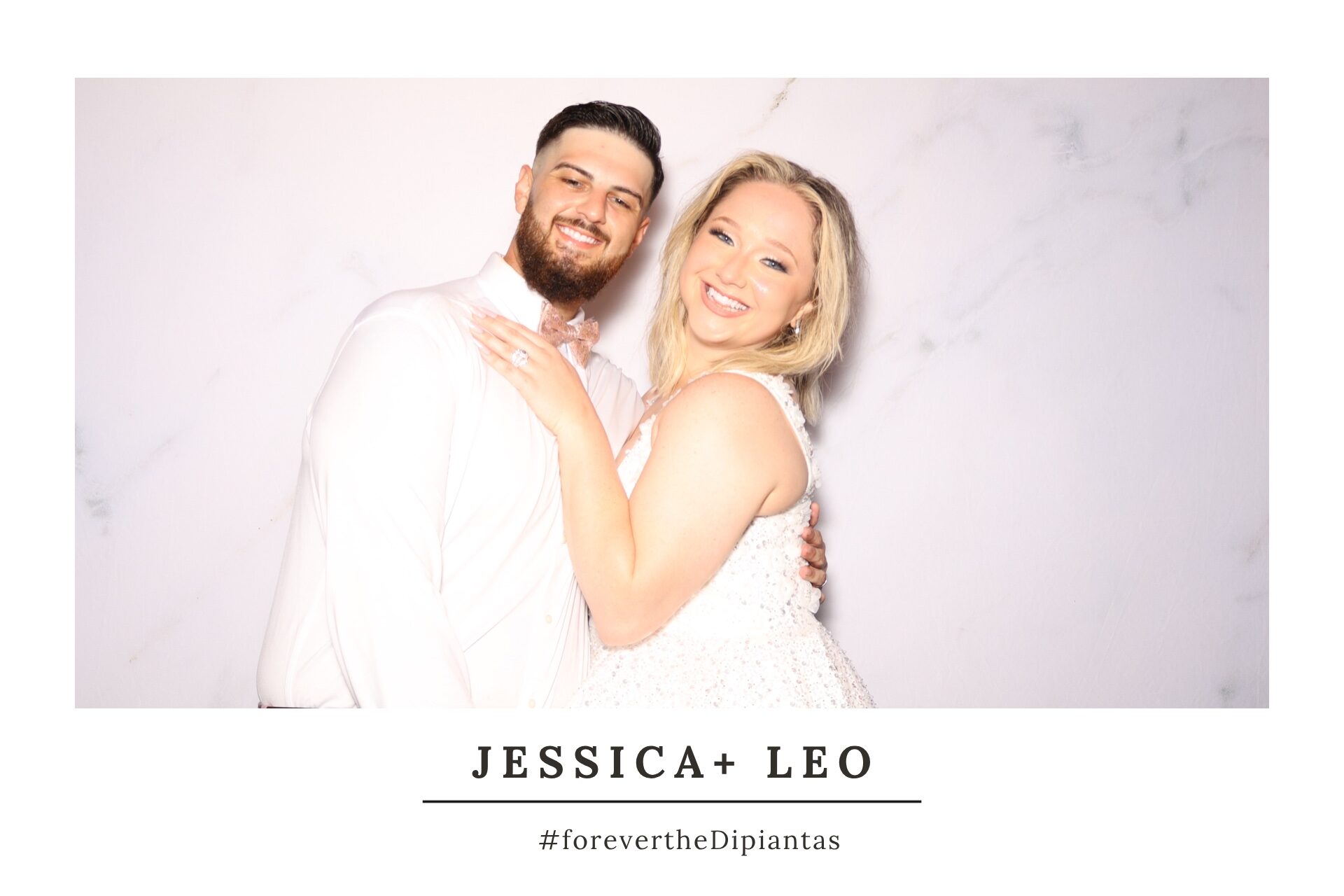 Bespoke photo booth print template for a South Florida wedding