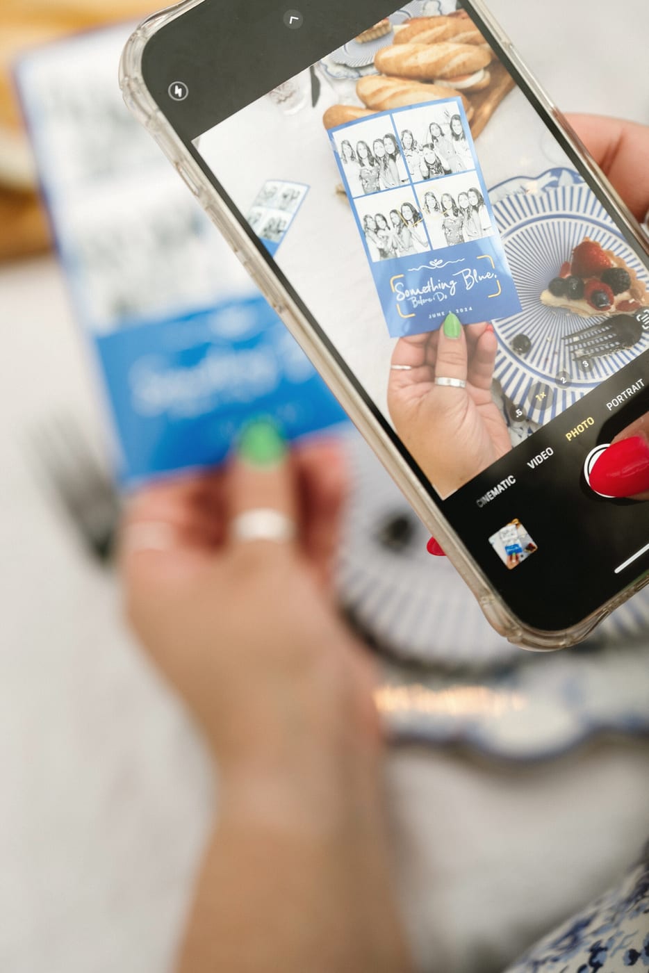 Guests sharing their photo booth photos on their phone